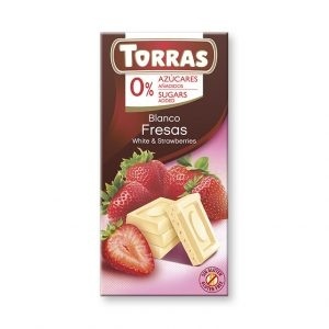 BELA ČOKOLADA Z JAGODAMI, 75G